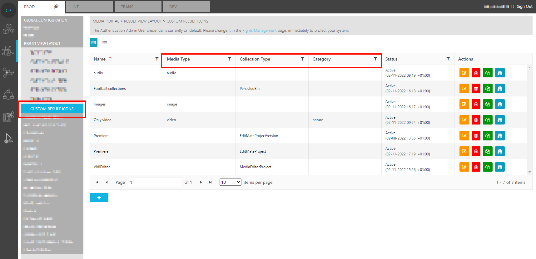 Custom Thumbnail configuration page