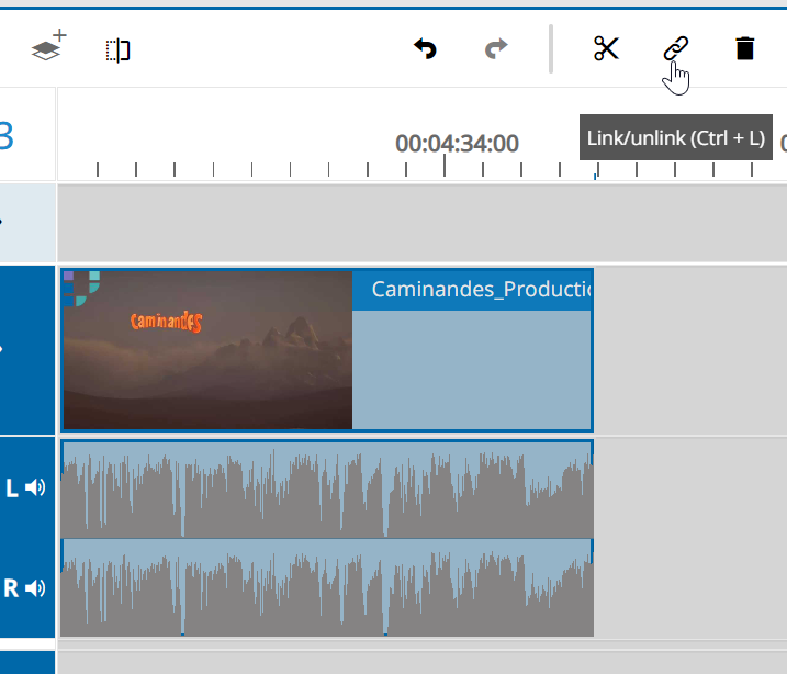 Link and unlink option on toolbar