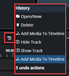 Undo and redo history option