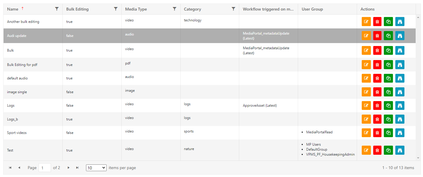 Configure metadata layouts for items