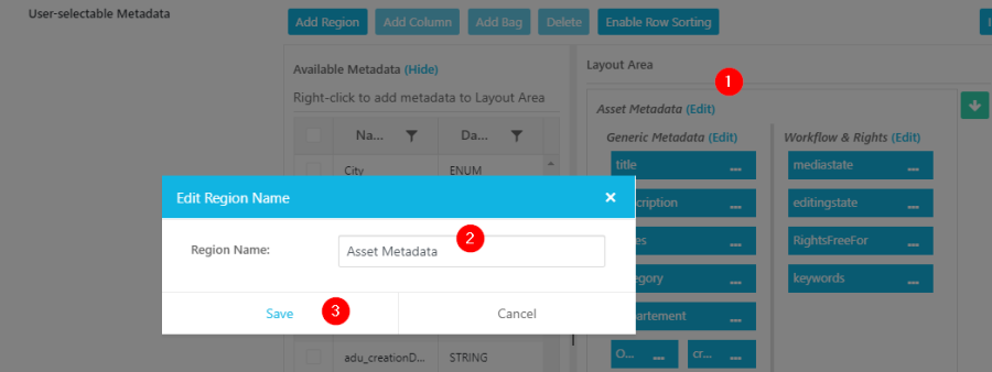 Adding and naming regions