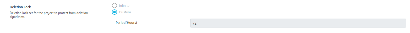 Toggling the deletion lock option